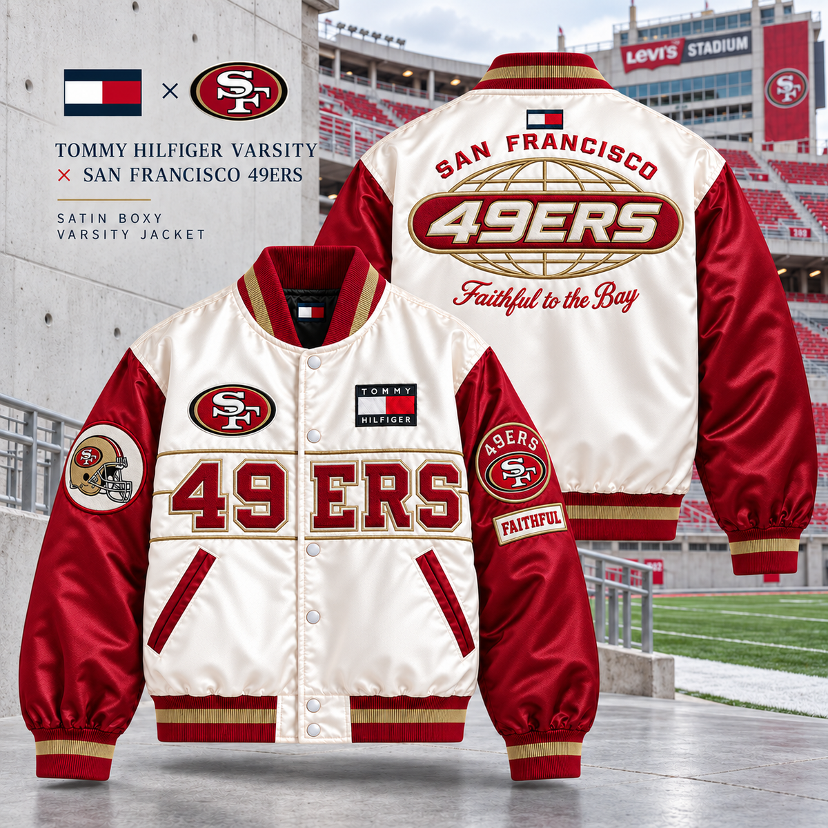 SF49 Satin Boxy Varsity Jacket NTKO