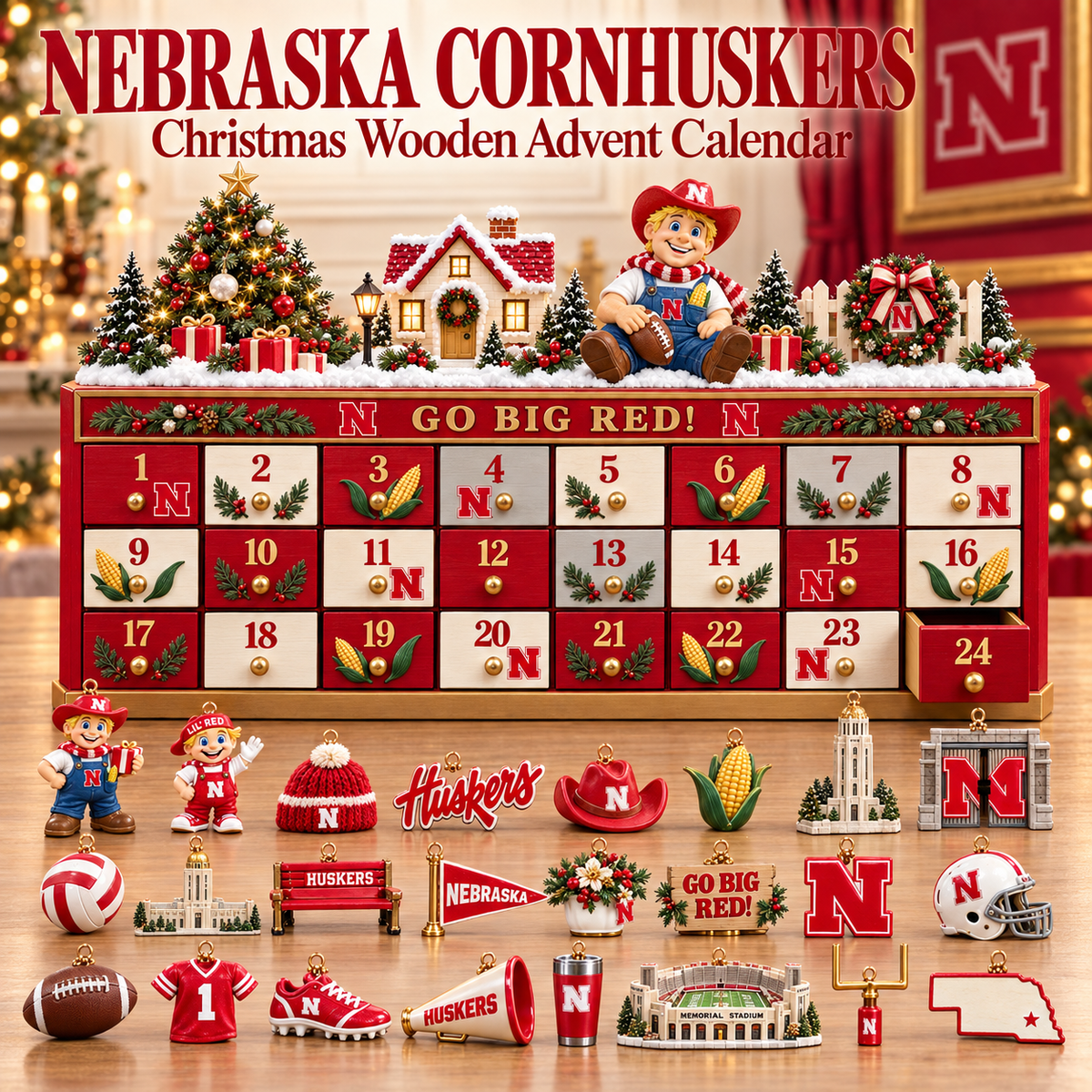 Premium NCH Christmas Wooden Advent Calendar PVNA
