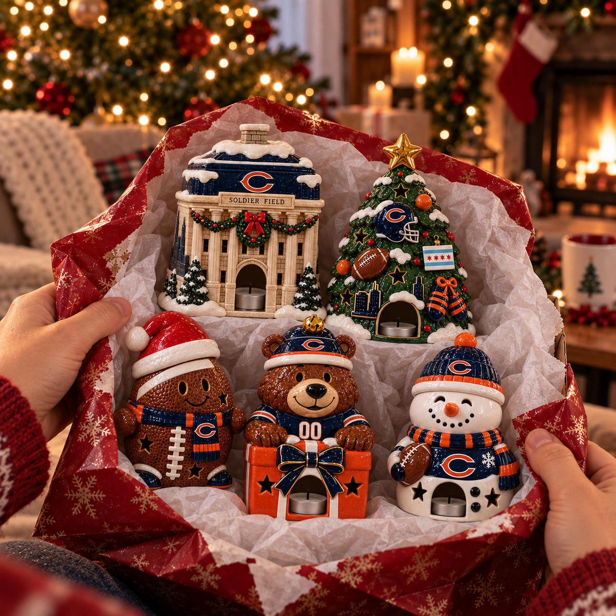 CCB CHRISTMAS CERAMIC CANDLE HOLDER HQH