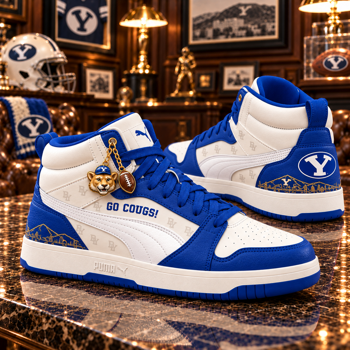 BYU Premium Mid-Top Sneakers with Charms PNPA
