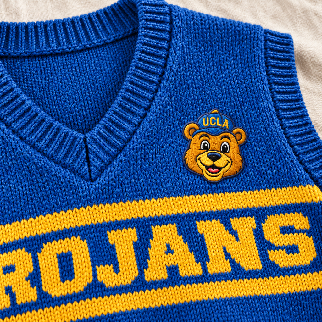 UCLA Premium V-Neck Knit Sweater Vest PNPA