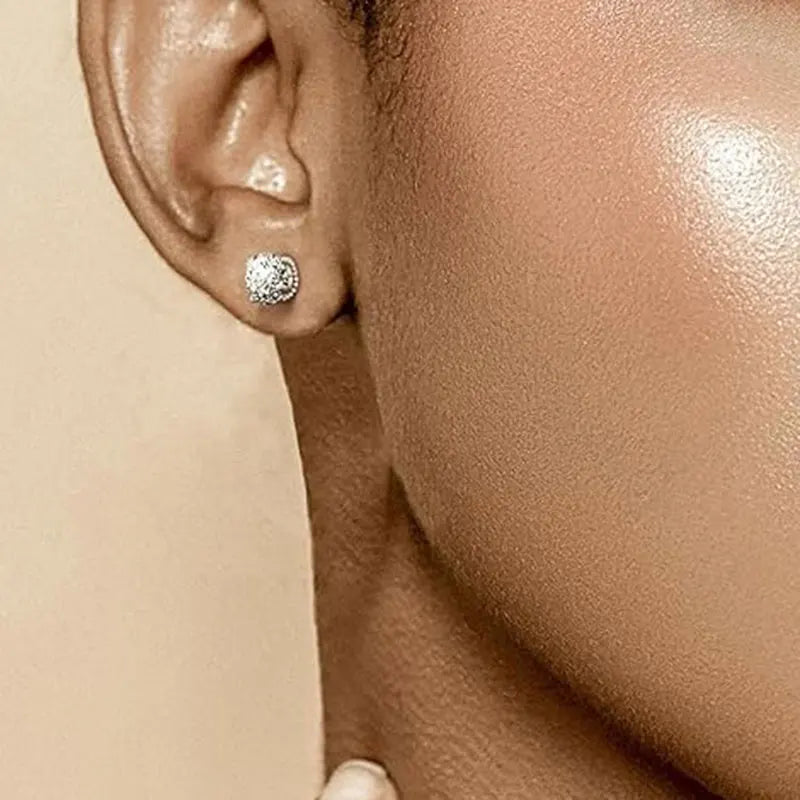 925 Moissanite Earring Studs 5MM 6.5MM VVS1 Diamond Women Luxurious Plated Gold Earrings Men Hip hop Jewelry Gift