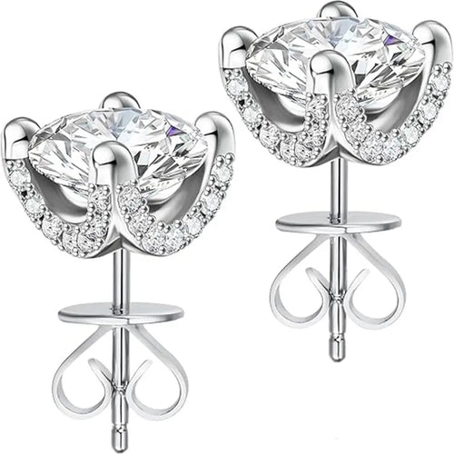 925 Moissanite Earring Studs 5MM 6.5MM VVS1 Diamond Women Luxurious Plated Gold Earrings Men Hip hop Jewelry Gift
