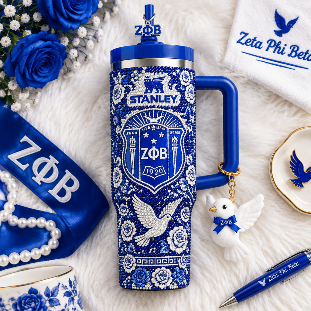 Zeta Phi Beta 40oz Tumbler With Handle TTNL