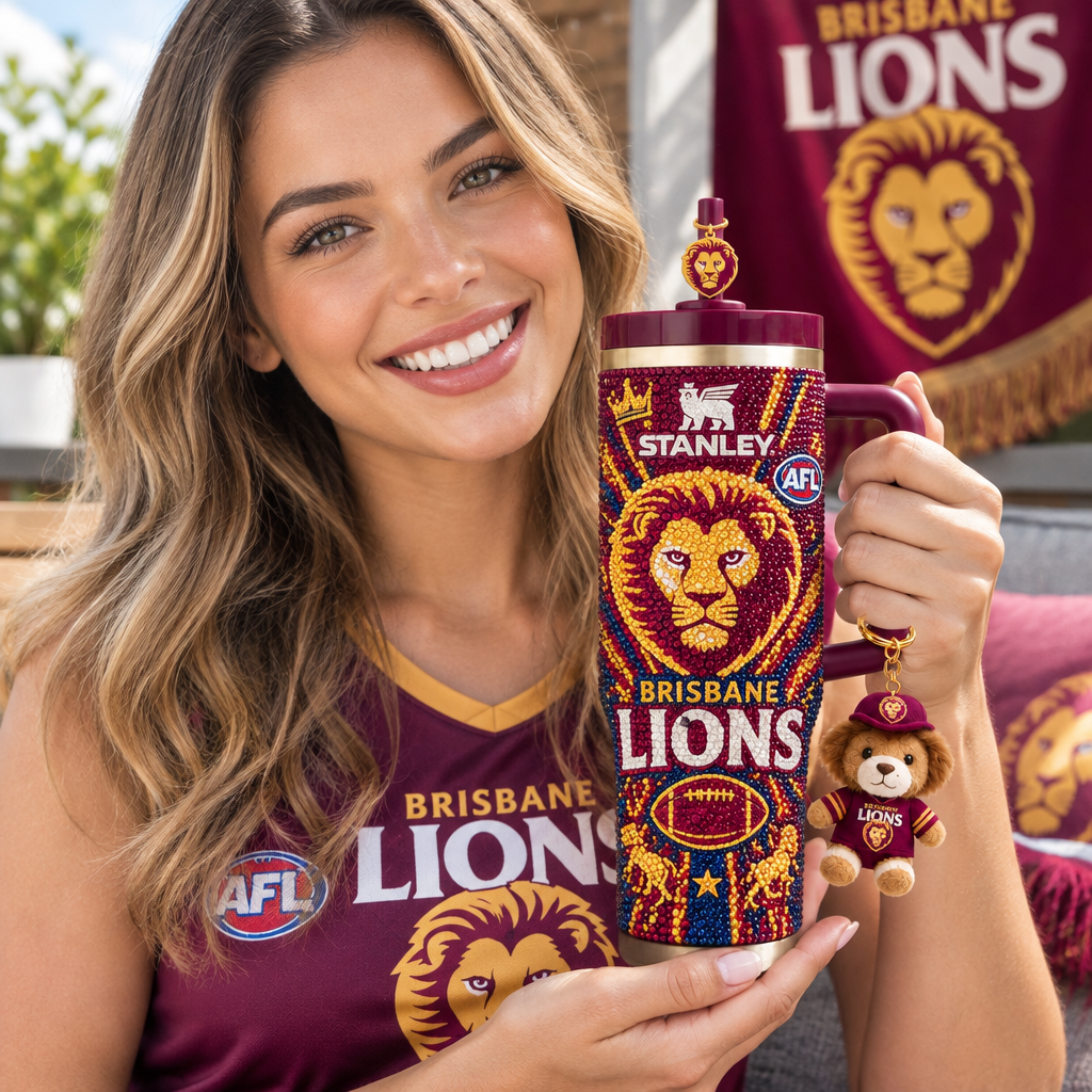 Brisbane Lions 40oz Tumbler With Handle TTNL
